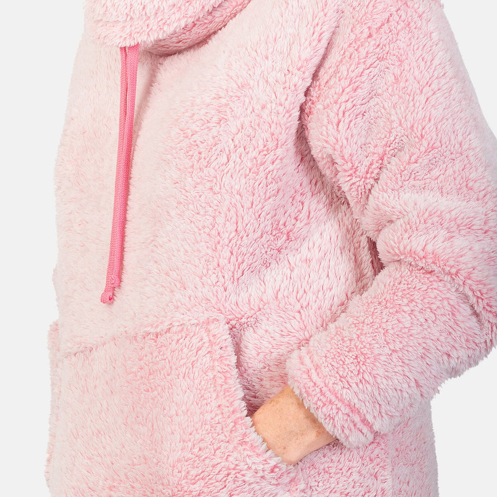 - Maisi Cowel Neck Fleece Top (Size L) - Pink