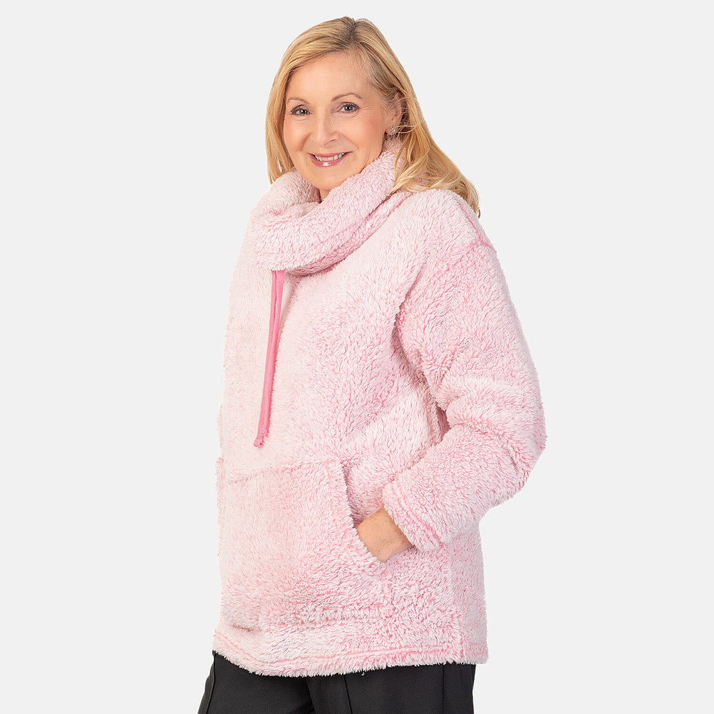 &maisi Plush Cowl Neck Pullover