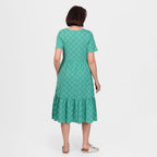 Emelia Printed Midi Dress (Size M) - Jade