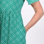 Emelia Printed Midi Dress (Size M) - Jade