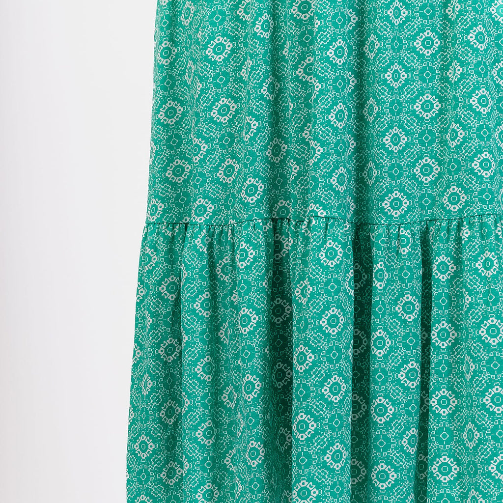 Emelia Printed Midi Dress (Size M) - Jade