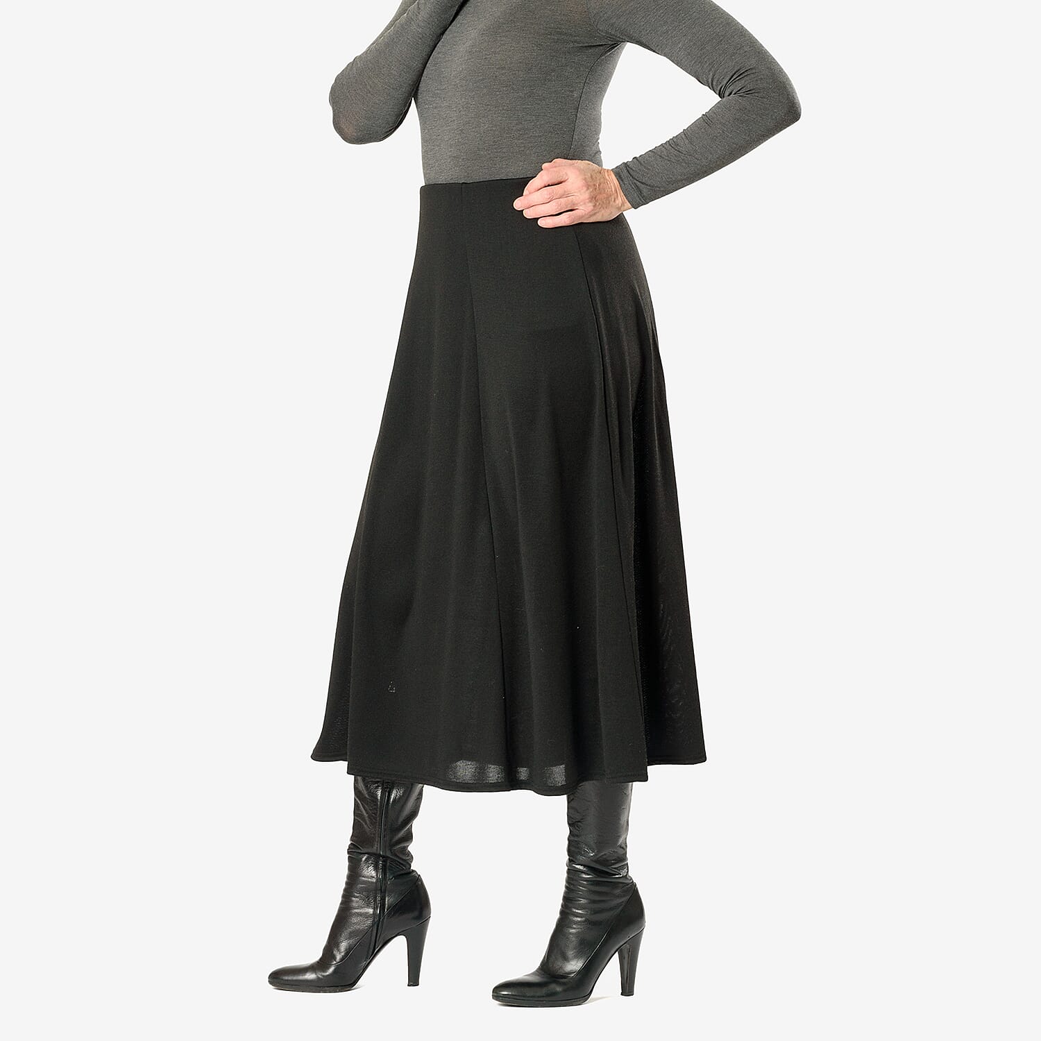 Emelia Pull On Knitted Skirt (Size L) - Black