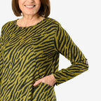 Emelia Zebra Printed Pocket Top (Size L) - Lime
