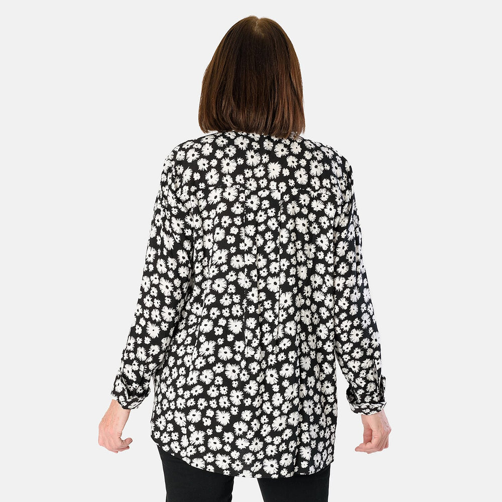 Emily 100% Viscose Flower Printed Shirt (Size 20) - Daisy