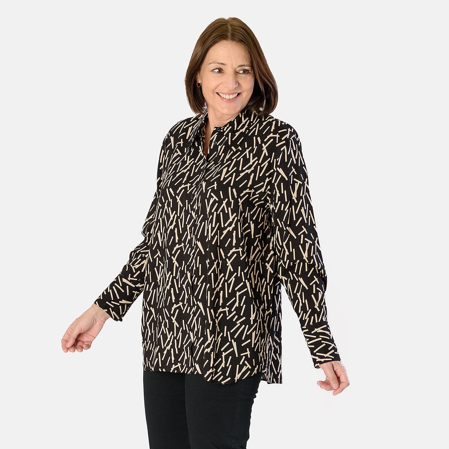 Emily 100% Viscose Printed Shirt (Size 20) - Mono