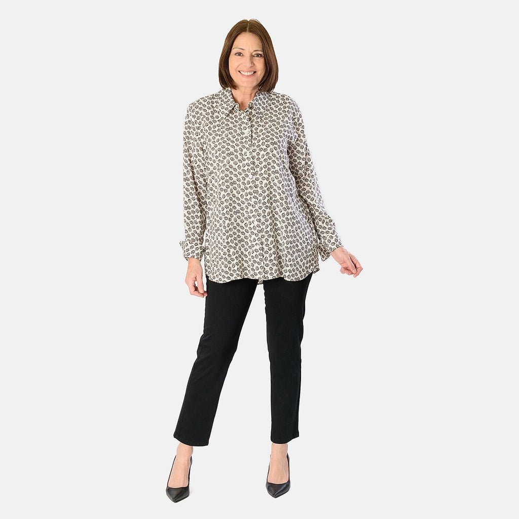 Emily 100% Viscose Printed Shirt (Size 20) - Rose