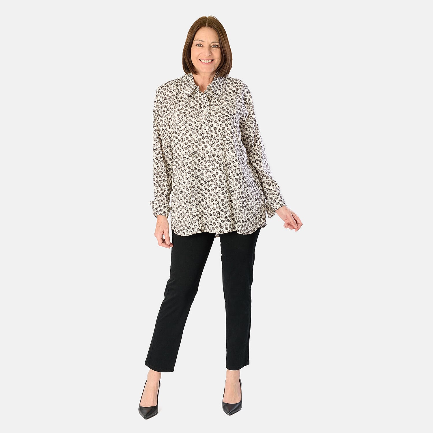 Emily 100% Viscose Printed Shirt (Size 20) - Rose
