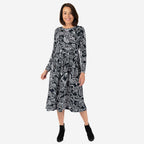 Emily Polyester Knitted Midi  - Navy