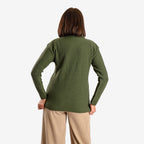 Emma Cableknit Roll Neck Pullover (Size 12 to 14) - Deep Olive