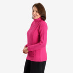 Emma Cableknit Roll Neck Pullover (Size 16 to 18) - Pink Dust