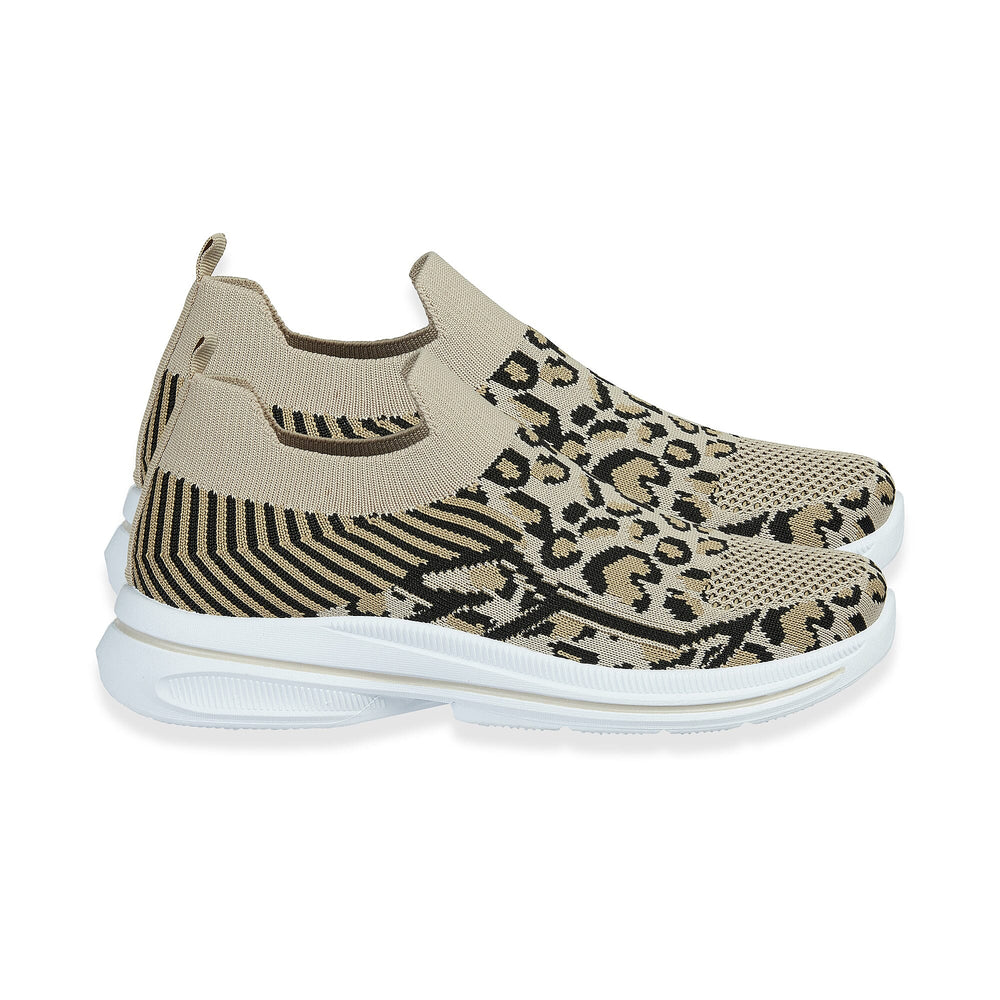 Emma Appletini Fly Knit Casual Trainer (Size 5) - Leopard