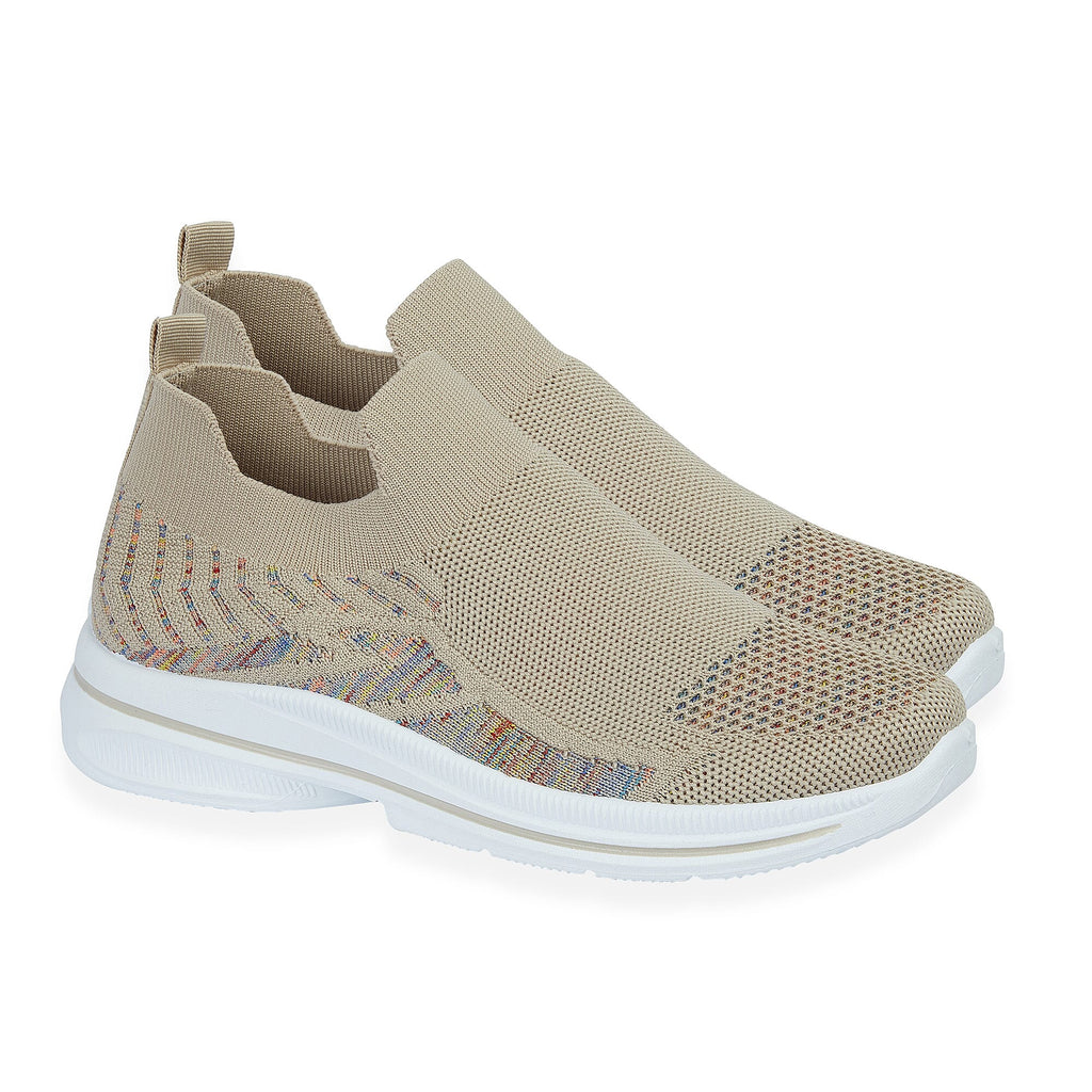 Emma Appletini Fly Knit Casual Trainer (Size 8) - Beige