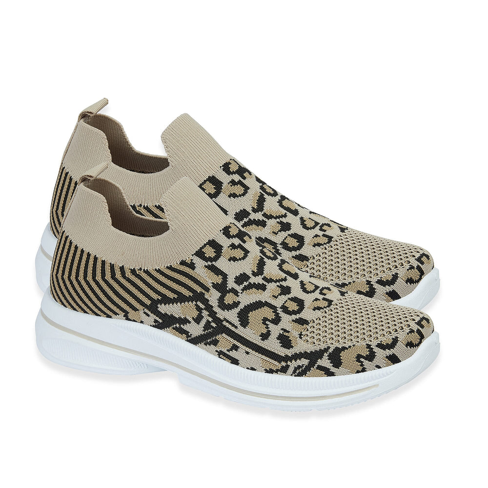 Emma Appletini Fly Knit Casual Trainer (Size 8) - Leopard