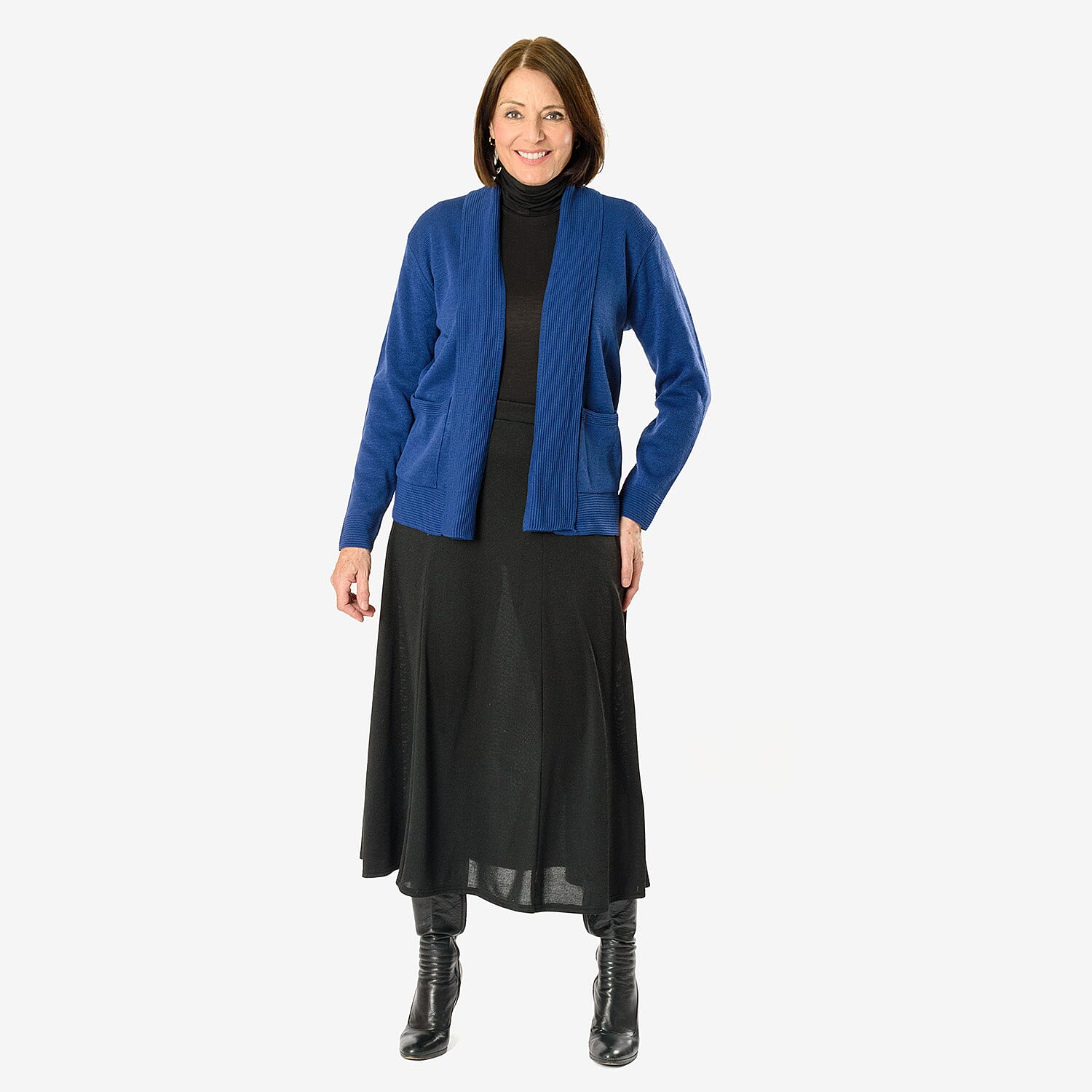 Emma Pure and Natural Knitted Cardigan (Size - L) - Navy