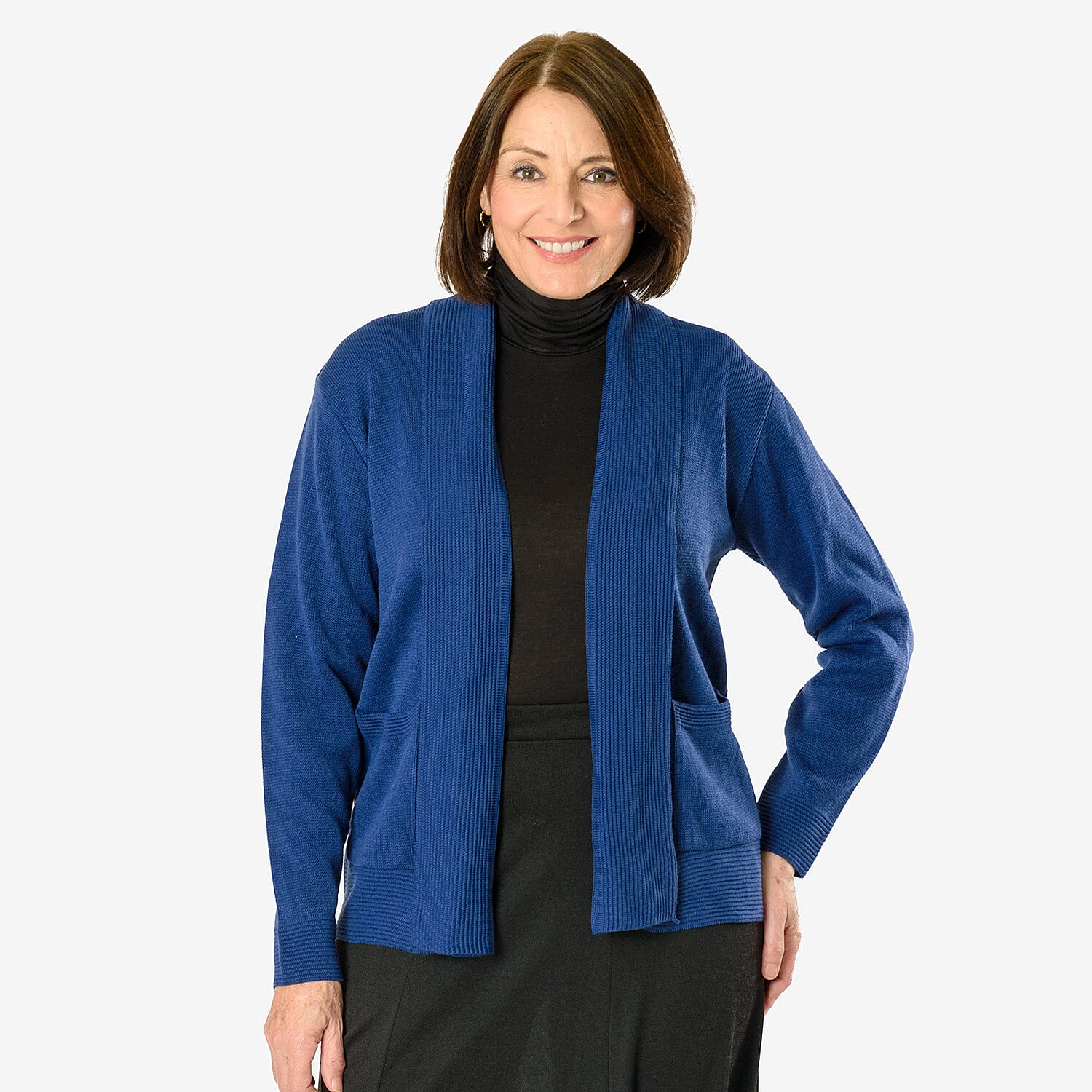 Emma Pure and Natural Knitted Cardigan (Size - L) - Navy