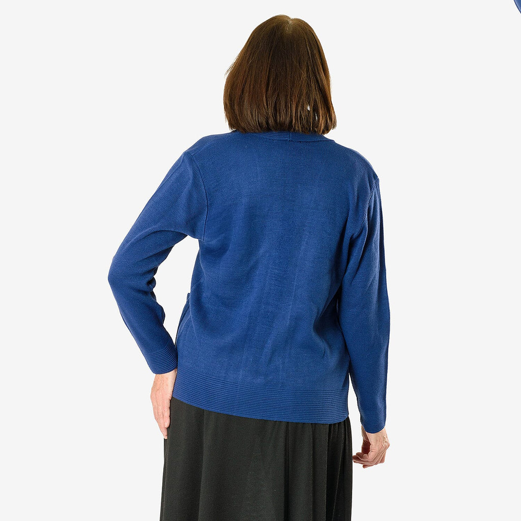 Emma Pure and Natural Knitted Cardigan (Size - L) - Navy
