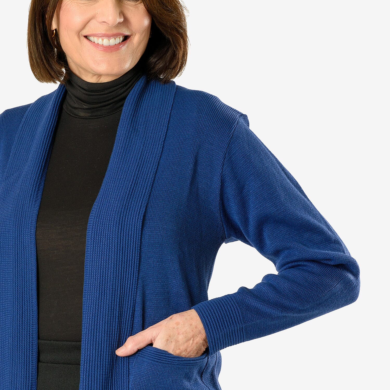 Emma Pure and Natural Knitted Cardigan (Size - L) - Navy
