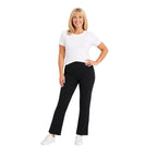 Emma Ribbed Bootcut Elastic Trousers (Size 22) - Black