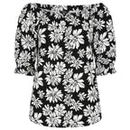 Emreco 100% Viscose Frill Sleeve Floral Top (Size 20) - Black