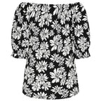 Emreco 100% Viscose Frill Sleeve Floral Top (Size 20) - Black