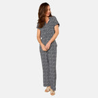 Emreco 100% Viscose Wide Leg Print Trouser (Size 18) - Navy