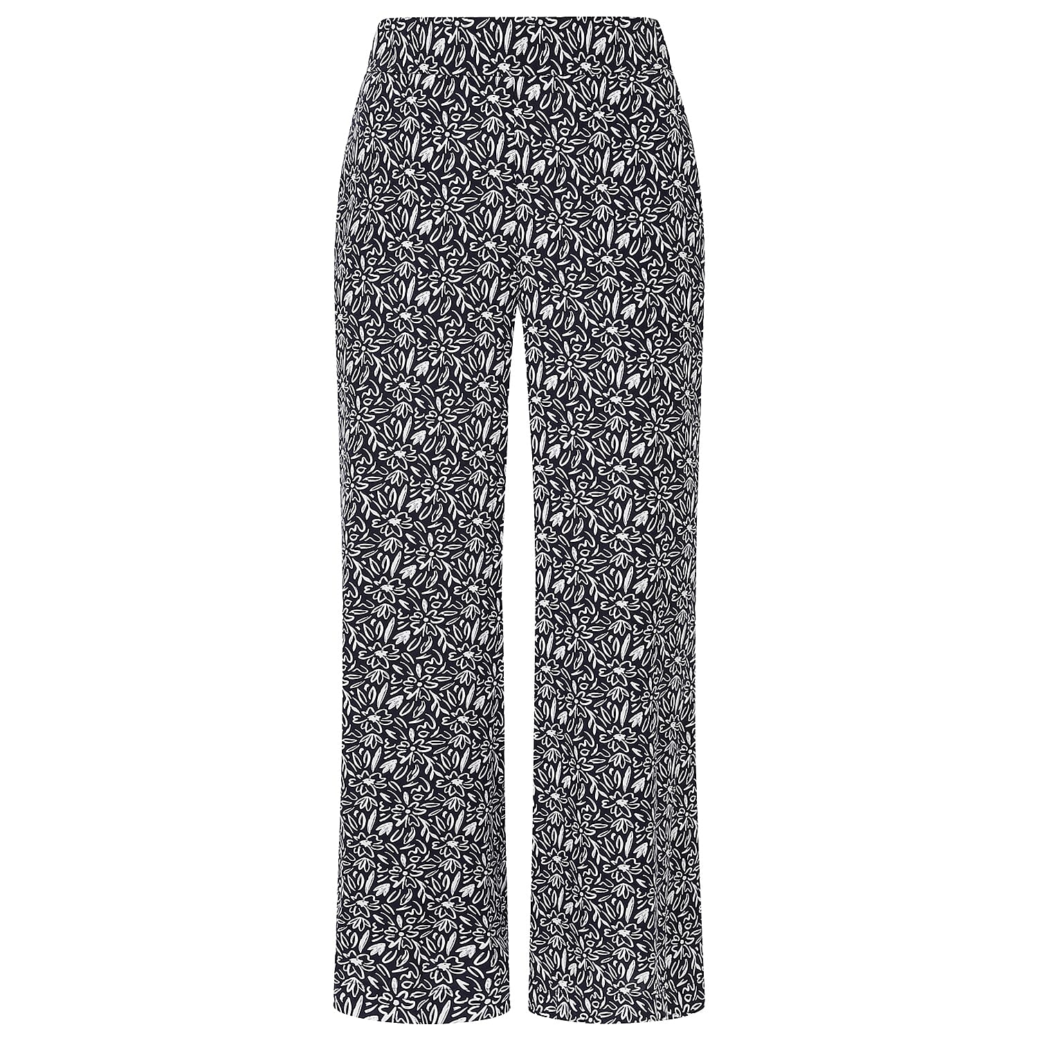 Emreco 100% Viscose Wide Leg Print Trouser (Size 20) - Navy