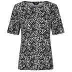 Emreco 3Qtr Sleeve Abstract Print T Top (Size 12) -  Black