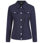 Emreco Stretch Jean-Style Jacket (Size 12) - Navy