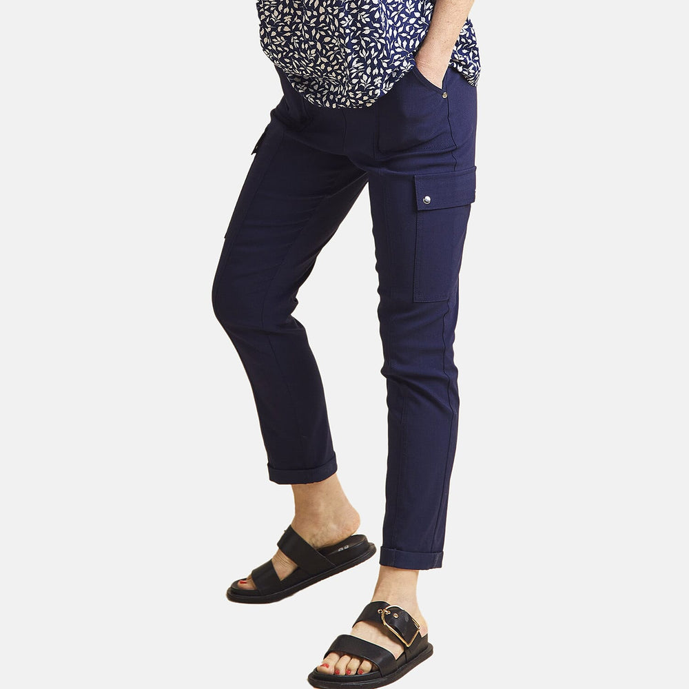Emreco Combat Style Stretch Utility Bengaline Trousers (Size 16) - Navy