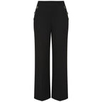 Emreco Button Ponte Wide Leg Trouser (Size 14) - Black