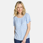 Emreco Womens Floral Print Short Sleeve Off-Shoulder Top (Size 14)