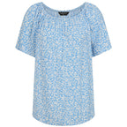 Emreco Womens Floral Print Short Sleeve Off-Shoulder Top (Size 14)