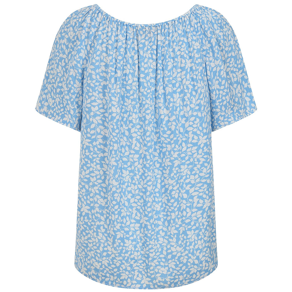Emreco Womens Floral Print Short Sleeve Off-Shoulder Top (Size 14)