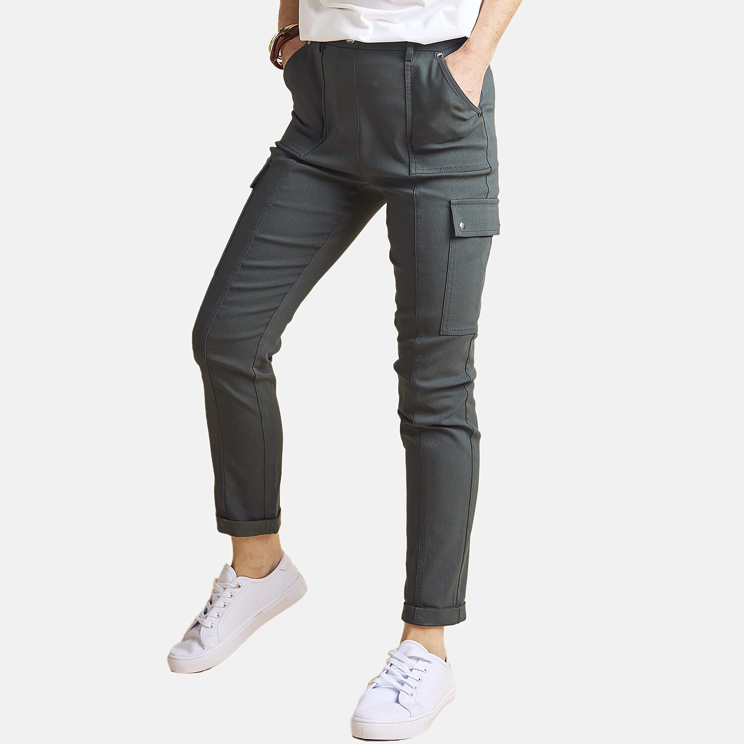 Emreco Cargo Pocket Stretch Combat Utility Trousers (Size 12) - Dark Khaki