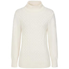 Emreco Chunky Cable Front Roll Neck Jumper (Size L) - Ivory