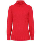 Emreco Chunky Cable Front Roll Neck Jumper (Size M) - Red