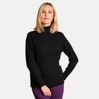 Emreco Chunky Cable Front Roll Neck Jumper (Size S) - Black