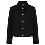 Emreco Classic Collar Cropped Boucle Jacket - Black