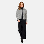 Emreco Classic Collar Cropped Boucle Jacket - Checkered