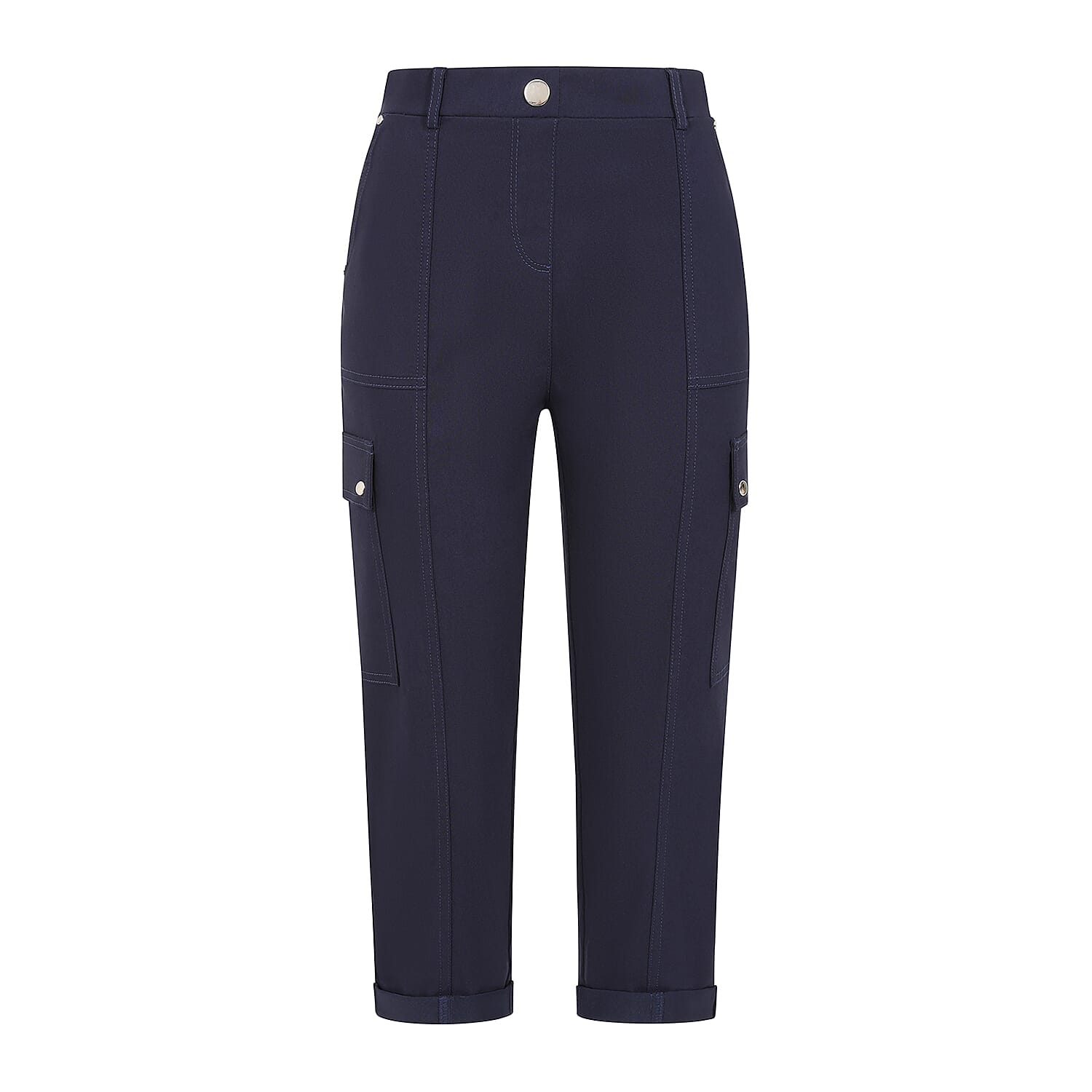 Emreco Combat Style Bengaline Stretch Utility Crop Trouser (Size - 10) - Navy