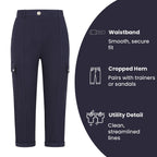Emreco Combat Style Bengaline Stretch Utility Crop Trouser (Size - 10) - Navy