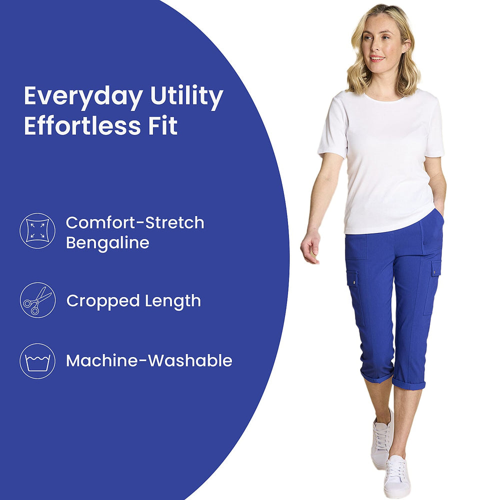 Emreco Combat Style Bengaline Stretch Utility Crop Trouser (Size - 10) - Royal Blue