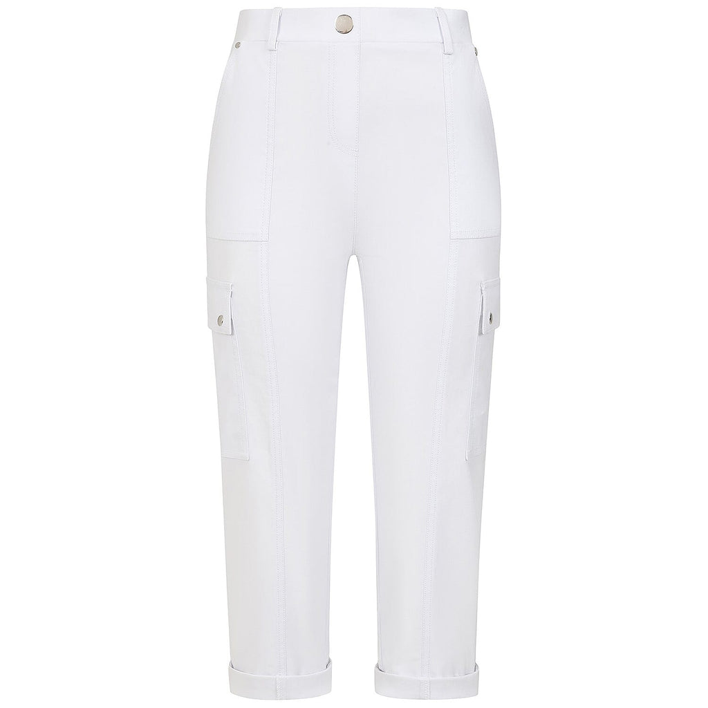 Emreco Combat Style Bengaline Stretch Utility Crop Trouser (Size - 12) - White