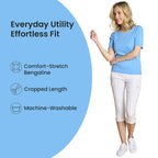 Emreco Combat Style Bengaline Stretch Utility Crop Trouser (Size - 12) - White