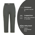 Emreco Combat Style Bengaline Stretch Utility Crop Trouser (Size - 14) - Dark Khaki