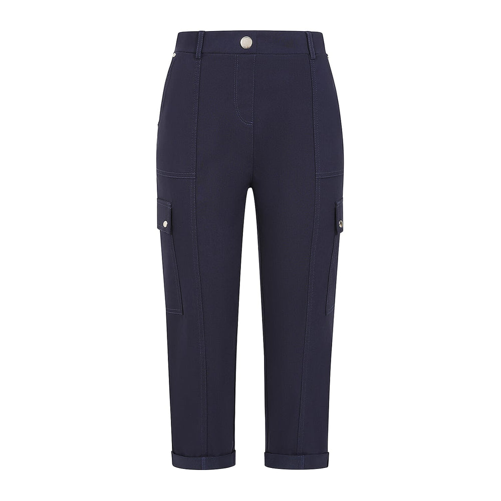 Emreco Combat Style Bengaline Stretch Utility Crop Trouser (Size - 14) - Navy