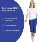 Emreco Combat Style Bengaline Stretch Utility Crop Trouser (Size - 16) - Royal Blue