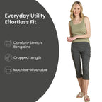 Emreco Combat Style Bengaline Stretch Utility Crop Trouser (Size - 20) - Dark Khaki