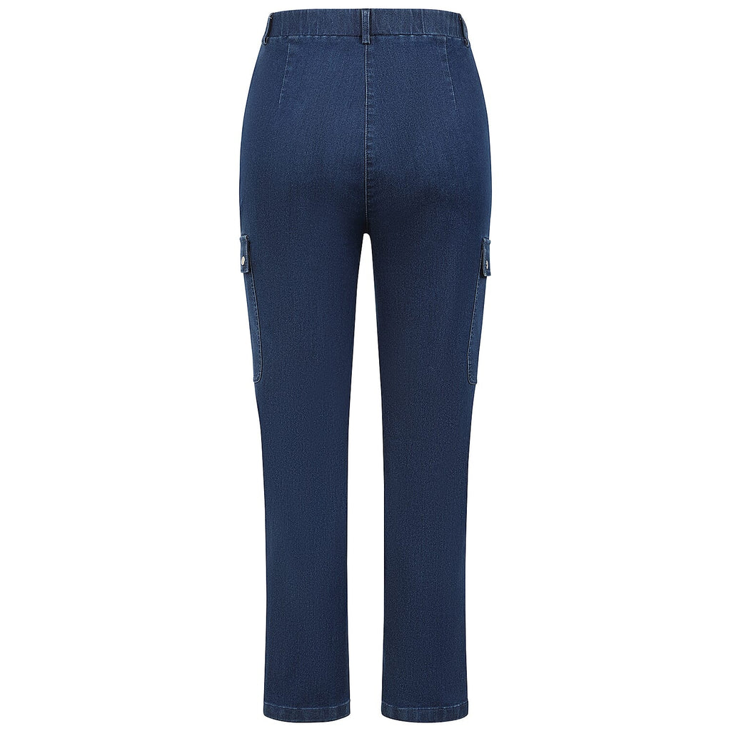 Emreco Comfort Stretch Denim Cargo Trousers (Size 12) - Denim Blue