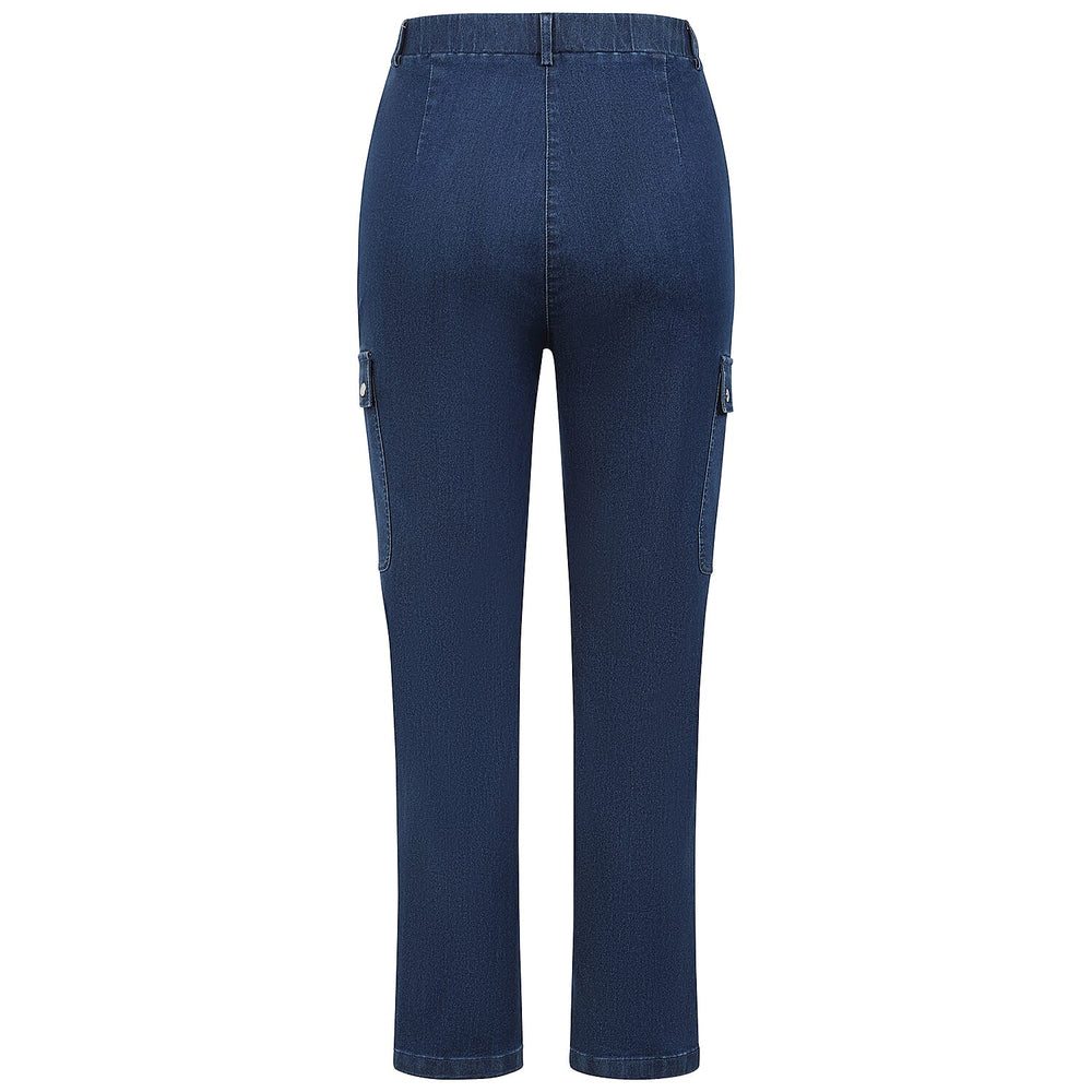 Emreco Comfort Stretch Denim Cargo Trousers (Size 14) - Denim Blue